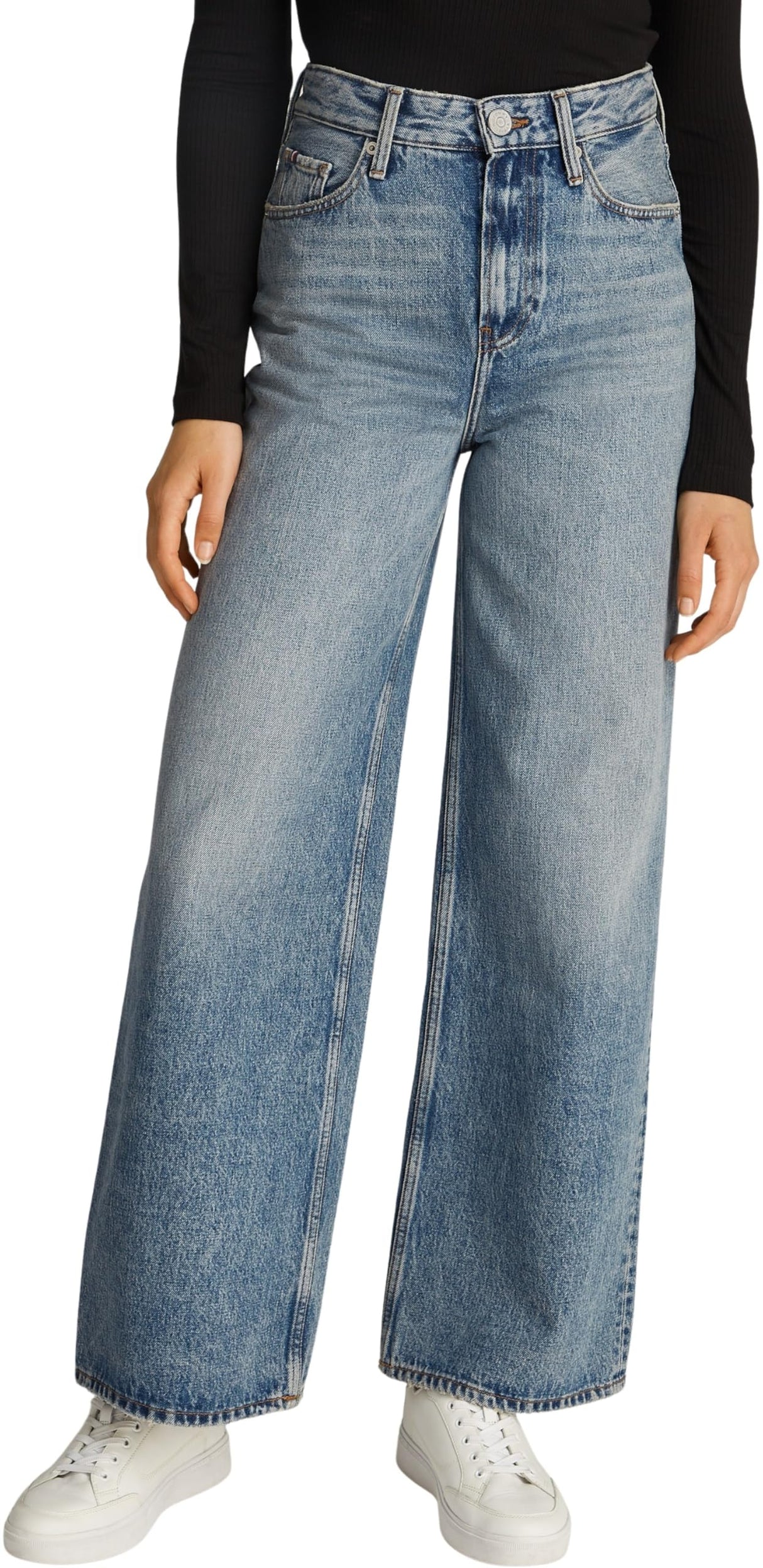 Tommy Hilfiger Vaqueros Mujer Wide Leg Sam Pernera Ancha, Azul (Sam), 30W/28L