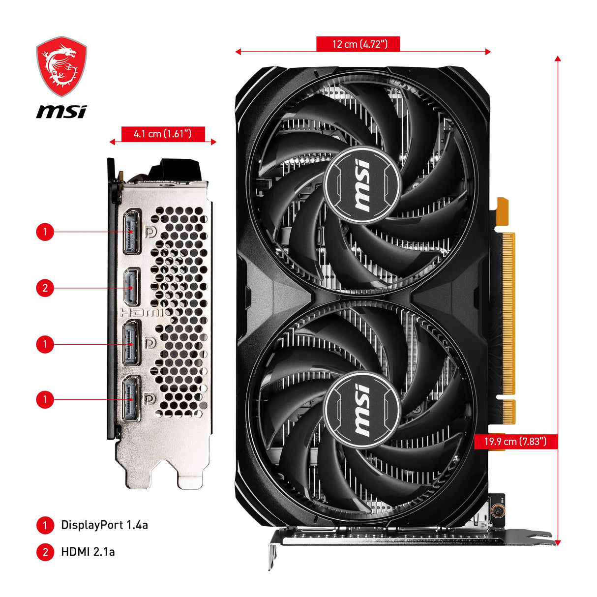 MSI GeForce RTX™ 4060 VENTUS 2X BLACK 8G OC Tarjeta gráfica -NVIDIA RTX 4060, 8GB de memoria GDDR6, 18Gbps, PCIe 4.0, DLSS3