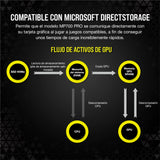 Corsair MP700 Pro 4TB SSD NVMe 2.0 M.2 PCIe Gen5 x4 de 2 TB - M.2 2280 - Lectura Secuencial de hasta 12.400 MB/s - NAND TLC de Alta Densidad - Negro