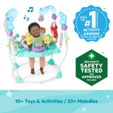 Bright Starts, Sea of Activities: Saltador de Actividades para Bebés de La Sirenita de Disney, con Juguetes Interactivos, Luces y Música, Incluye Princesa Ariel, 6-12 Meses (Azul)