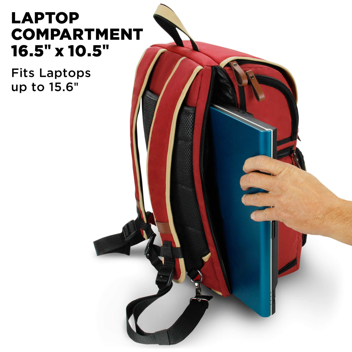 GOgroove Mochila para Cámara Réflex con Soporte del Trípode, Compartimento para Portátil, Almacenamiento para Accesorios y Cubierta Impermeable Incluido para Canon EOS 1300D, Nikon D3300, Pentax