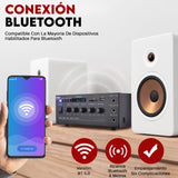 Pyle Sistema Amplificador de Potencia de Audio, Inalambrico, Estereo, Potencia Maxima de 200V, USB, SD, AUX, Entrada de microfono para Karaoke, Radio, Pantalla LCD, RCA