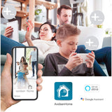 AVIDSEN HomeCam Spotlight - Cámara de vigilancia Inteligente para Exteriores, con lámpara LED integrada, aplicación para Smartphone, sin suscripción, WiFi, detección de Movimiento, visión Nocturna,