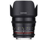 Samyang F1311106101 - Objetivo para vídeo VDSLR para Sony E (Distancia Focal Fija 50mm, Apertura T1.5-22 AS UMC, diámetro Filtro: 77mm), Negro