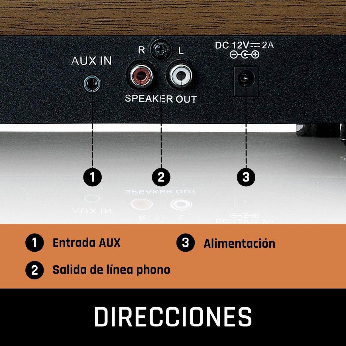 Lenco LS-100 Tocadiscos hi-fi - con Bluetooth 5.0 - Altavoz Externo - 2 x 10 w rms - transmisión por Correa - Apagado automático - Madera