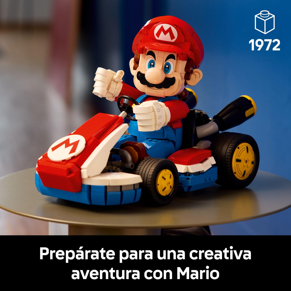 LEGO Mario Kart: Mario y Kart Estándar - Maqueta de Coche para Adultos con Figura Articulada - Set Nintendo para Aficionados al Videojuego - Regalo Gamer 72037