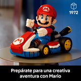 LEGO Mario Kart: Mario y Kart Estándar - Maqueta de Coche para Adultos con Figura Articulada - Set Nintendo para Aficionados al Videojuego - Regalo Gamer 72037