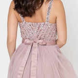 Maya Deluxe Maya Vestido Maxi Sin Mangas con Detalle de Rayas promoción, Rosa Esmerilado, 44 para Mujer