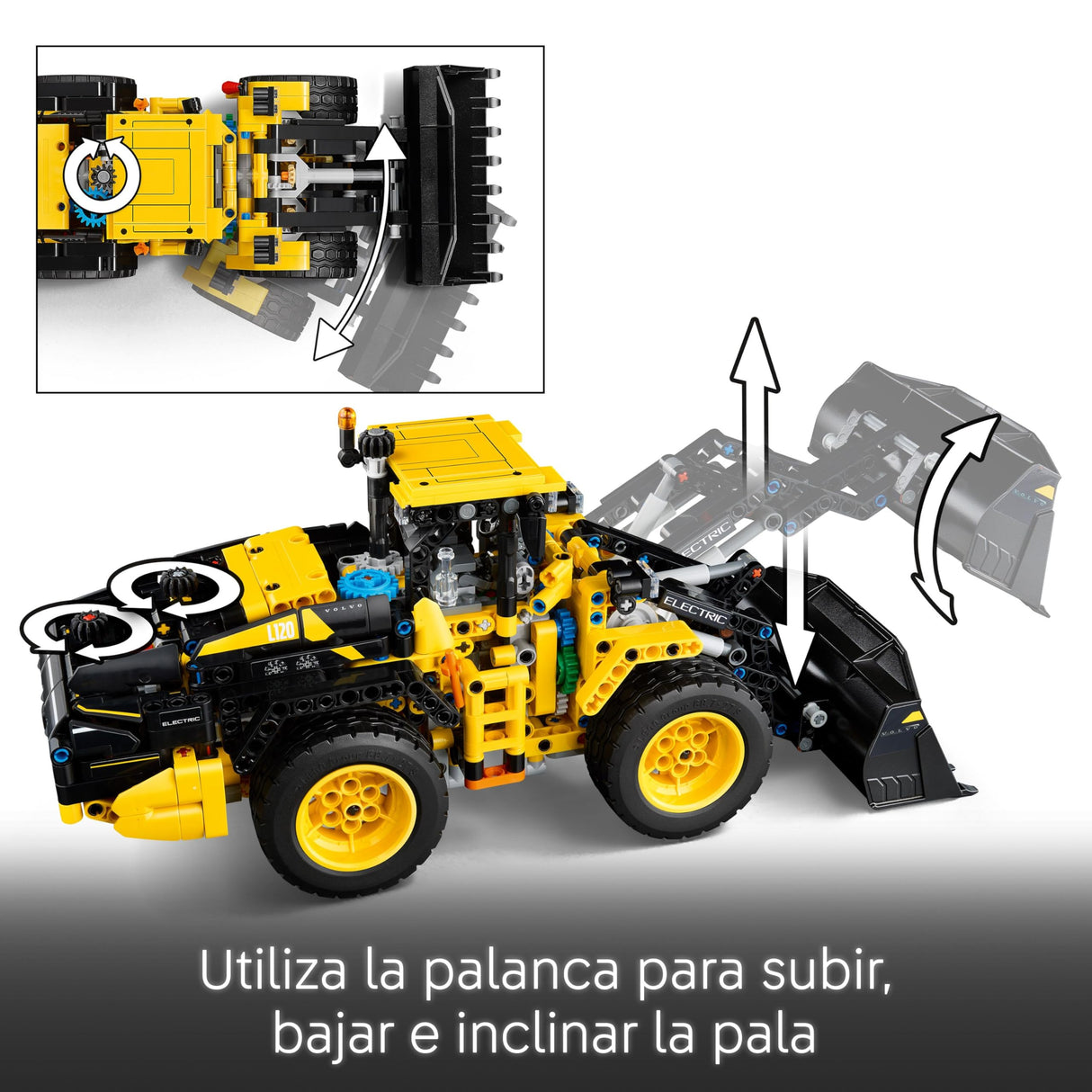 LEGO Technic Cargadora con Ruedas Volvo L120 Electric - Excavadora de Juguete - Maqueta de Vehículo de Obra con Dirección Articulada y Pala Móvil - Regalo de Cumpleaños para Niños de 9+ Años 42209