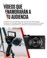 Canon PowerShot G7 X Mark III (Negra) - Cámara Digital Compacta con Sensor de 1 Pulgada y Grabación en 4K - Ideal para Ambientes con Poca Luz - Wi-Fi y Bluetooth - Ideal para Crear Estés Donde Estés