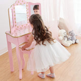 Teamson Kids Imitacion Tocador Espejo Y Luz LED para Niños Rosa/Oro-Rosa TD-11670LL