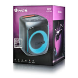 NGS Wild Swag Go - Altavoz Portátil, Compatible con la Tecnología Bluetooth 5.0, True Wireless Stereo, Luces y Pantalla LED, Entrada USB, Audio TF y Auxiliar, 24 x 23 x 30 cm, 80 W, Color Negro