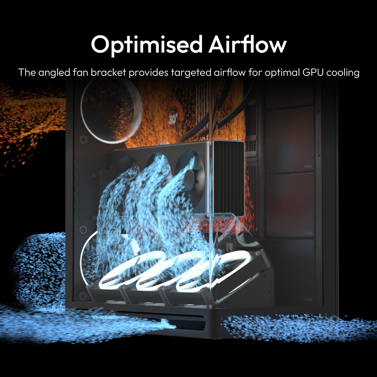 HAVN HS 420 VGPU Dual Chamber ATX Mid Tower PC Case Black | PCIe 5.0 Vertical GPU Kit, 11x 140mm Fans & 3X 420mm Radiator Support, SimpliCable Management, Vidrio Templado, PWM Fan Hub