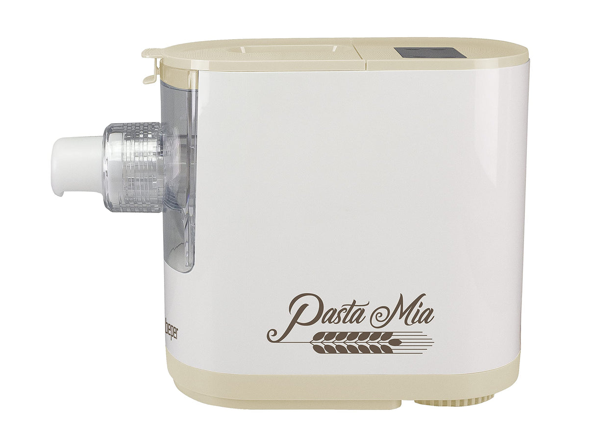 BEPER P102SBA500 Máquina Automática para Pasta Fresca, Pasta maker,200W, 320 g de Harina, 8 Trefiladores diferentes formatos, Pantalla para el funcionamiento, Incluye Medidor y Espátula