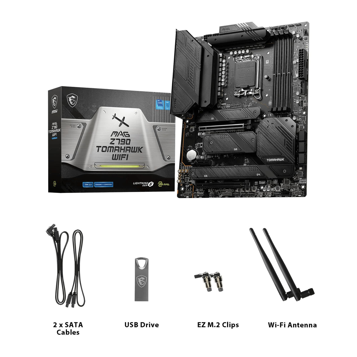 MSI MAG Z790 TOMAHAWK WIFI Placa base ATX - Soporta procesadores Intel 12ª y 13ª Gen Core, LGA 1700 - 90A SPS VRM, DDR5 Memory Boost 7200+MHz/OC, PCIe 5.0 & 4.0 x16, 4 x M.2 Gen4, Wi-Fi 6E