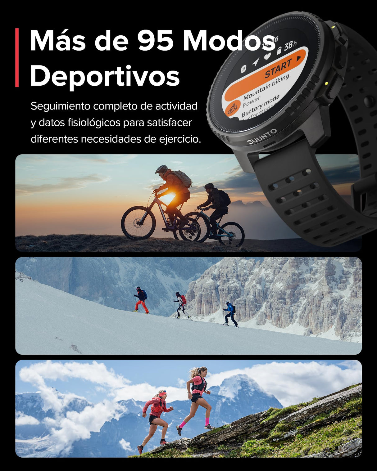 SUUNTO Vertical Reloj Deportivo - Smartwatch GPS, GPS de Doble Frecuencia, Mapas sin Conexión Gratuitos, Autonomía de hasta 50 Días, Carcasa Resistente Militarmente, Resistente al Agua hasta 100m