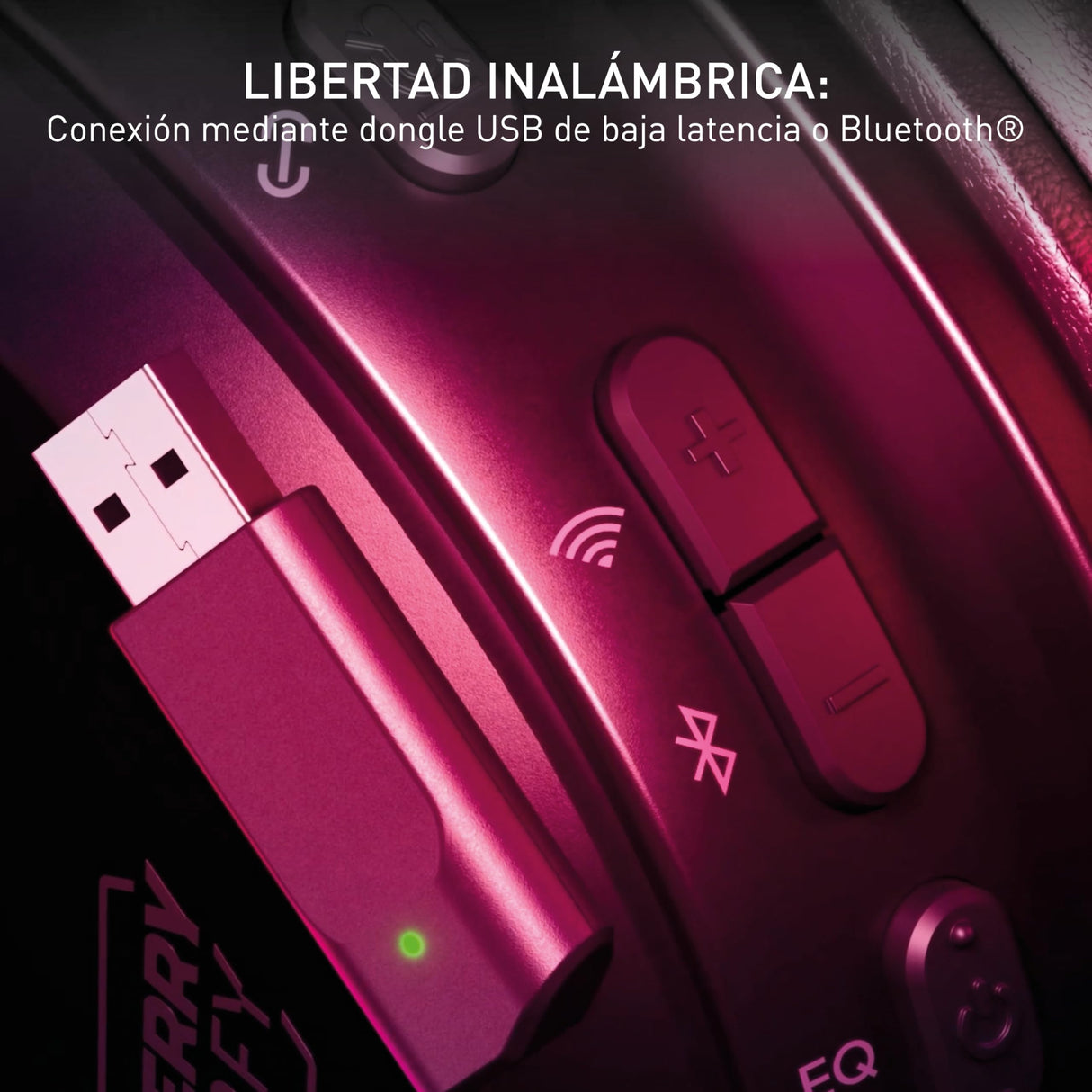 CHERRY XTRFY H3 Wireless, Auriculares Inalámbricos Gaming, Sonido Optimizado para Esports, Ideal para Juegos, Streaming y Música, Micrófono Desmontable, Negro