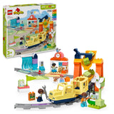 LEGO Duplo Gran Tren Comunitario Interactivo - Juguetes Educativos para Niños y Niñas de 3+ Años - Tren de Juguete Push&Go con Luces y Sonidos, 16 Vías y 4 Figuras 10428