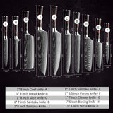 MDHAND Juego de 10 Cuchillos de Cocina, Cuchillos de Chef alemán de, Profesional Set de Cuchillos de Cocina Acero Inoxidable, Set Cocina Antioxidante