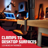 Gator Frameworks Soportes de escritorio con pinza para monitor de estudio y altavoz con superficie acolchada de espuma EVA, ángulo ajustable de 0° a 15° - Juego de 2 (GFWSPKSTMNDSKCMP)