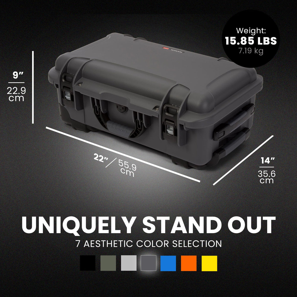 Nanuk Wheeled Series 935 NK-7 Maleta de protección Impermeable de Resina Ligera e Inserto de Espuma, Grafito