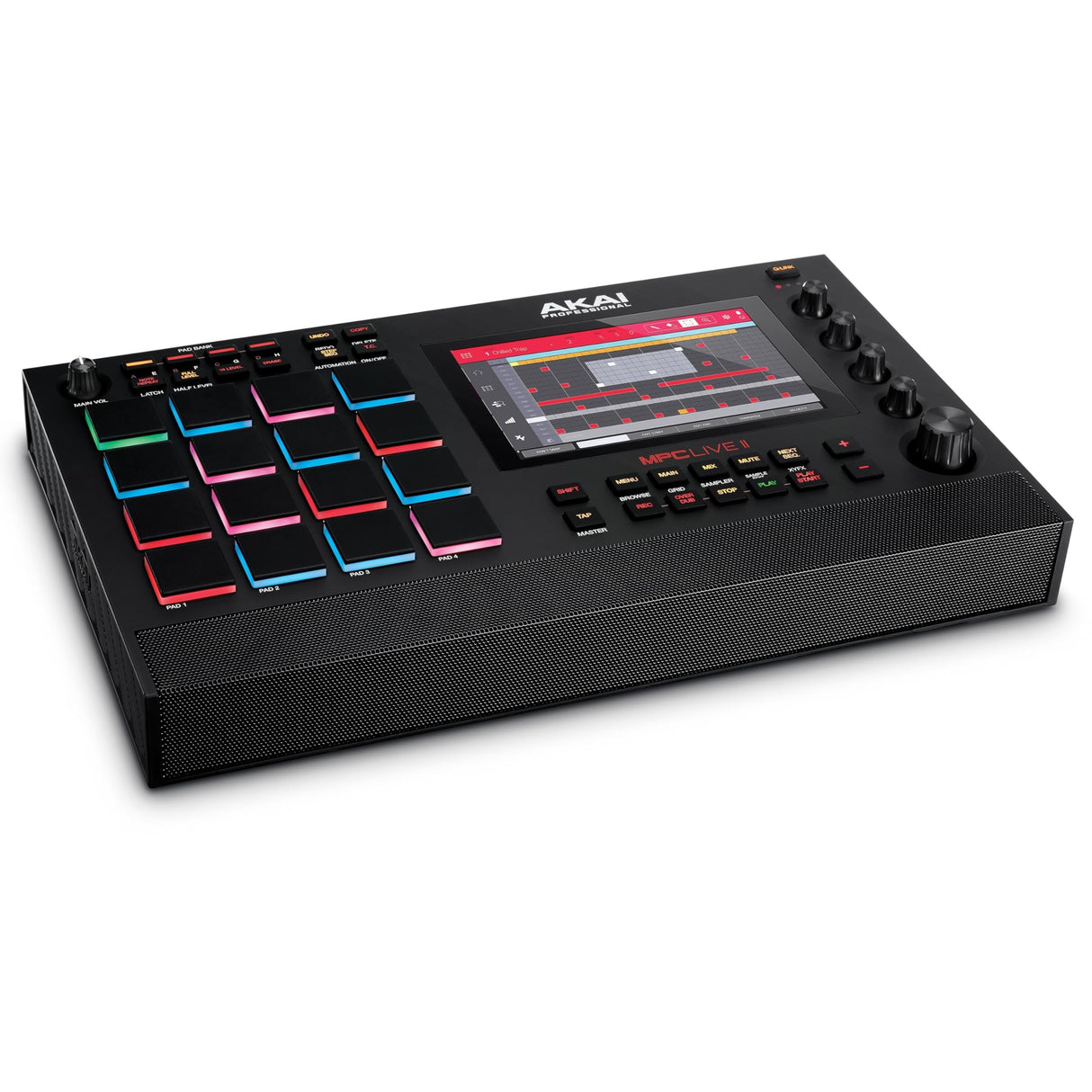Akai Professional MPC Live II - Caja de ritmos autónoma, Sampler con altavoces integrados, beat pads, motores de sintetizador y pantalla táctil
