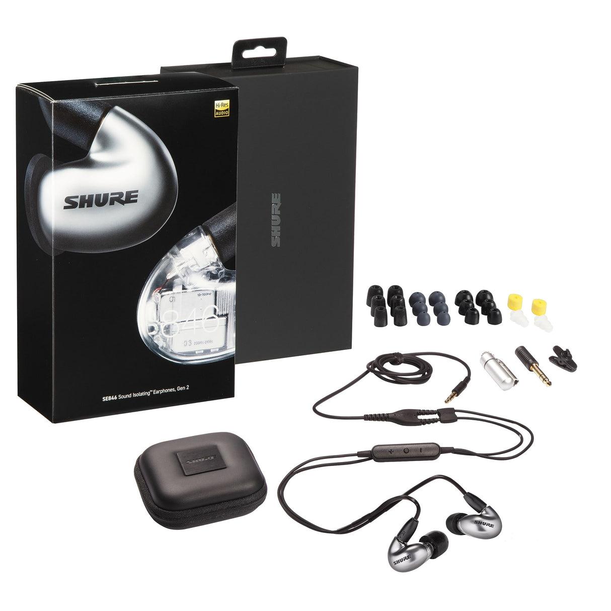 Shure SE846 - Auriculares con Cable con Aislamiento de Sonido Gen 2, Auriculares intraurales Seguros, Sonido Profesional de Alta Gama, Cuatro Controladores de Alta definición, filtros de Sonido