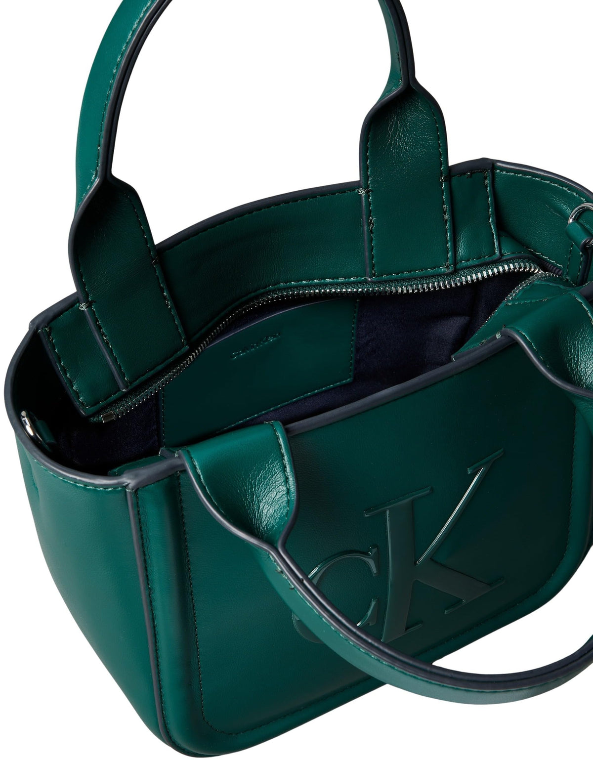 Calvin Klein Bolso Tote Mujer Bold Small With Strap con logotipo, Verde (Maya Blue), Talla Única