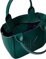 Calvin Klein Bolso Tote Mujer Bold Small With Strap con logotipo, Verde (Maya Blue), Talla Única