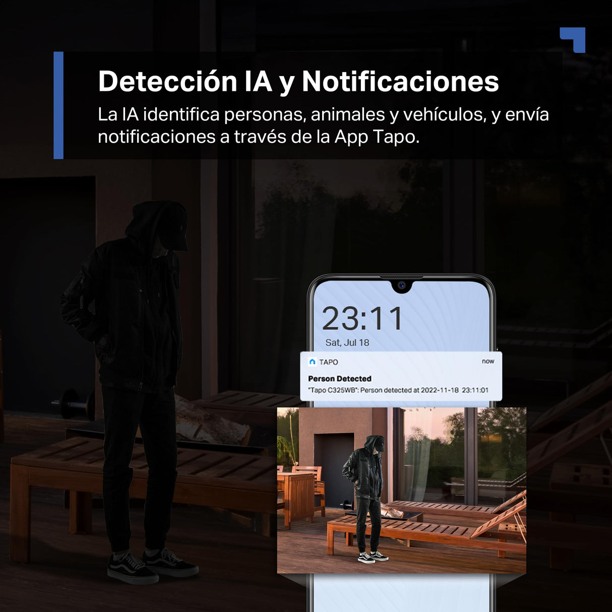 Tapo C325WB – Colorpro, 2K QHD, visión Nocturna con Colores Vivos, Resistente a la Intemperie, Audio bidireccional, detección de Movimiento, Compatible con Tarjeta SD de hasta 512GB, Control Remoto
