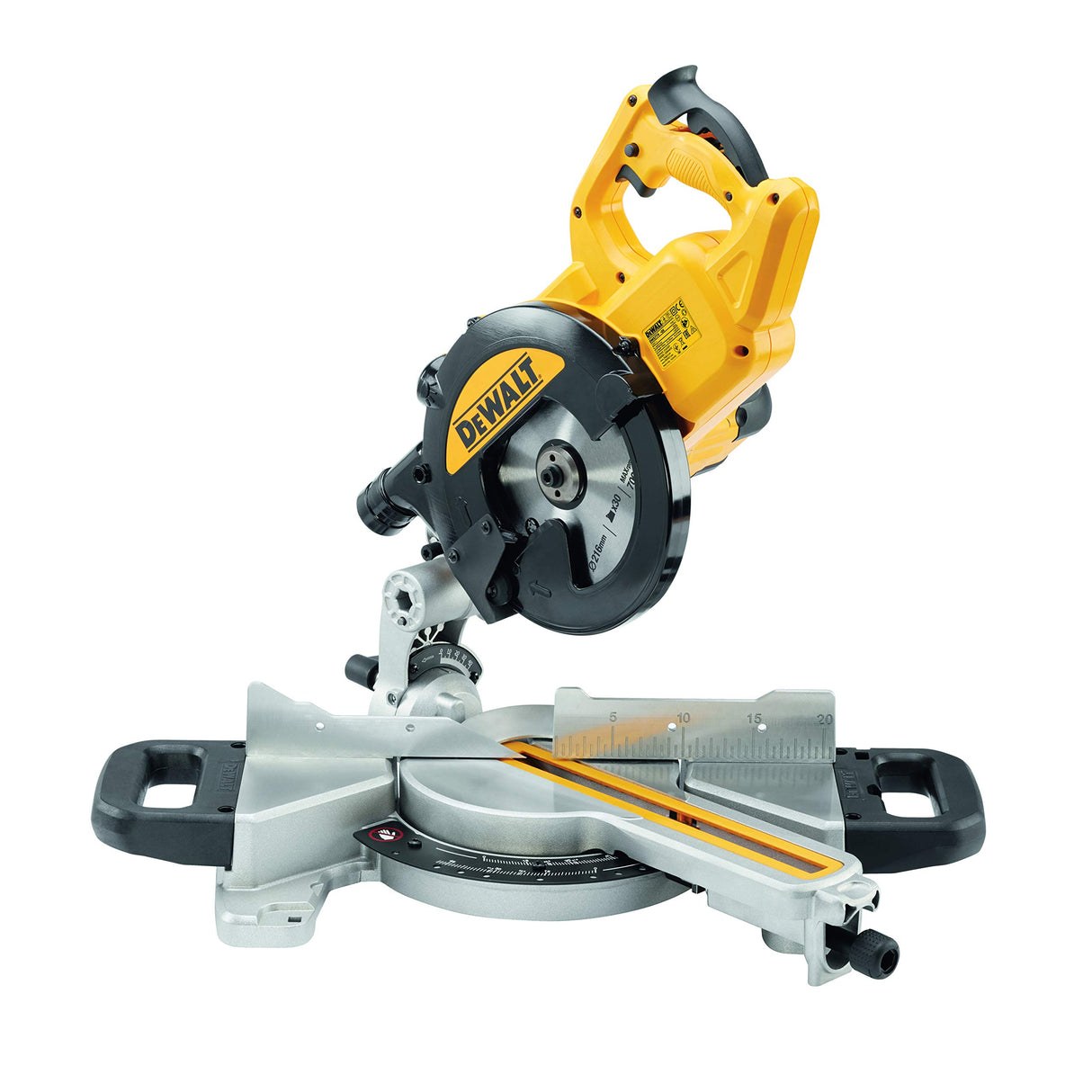 DeWALT DWS774-QS Ingletadora Telescópica 1400 W, Plata/ Amarillo/ Negro