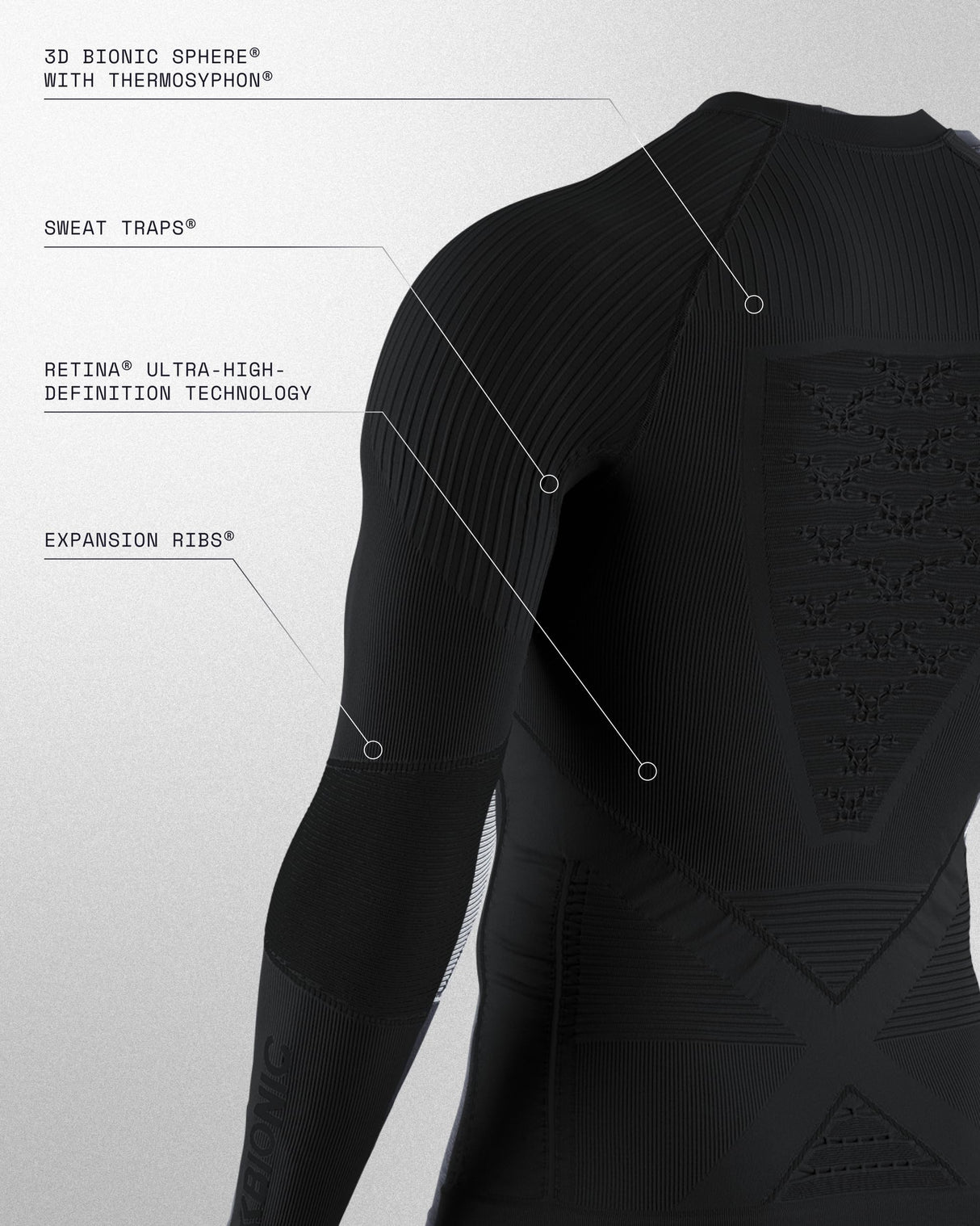 X-Bionic Energy Accumulator 4.0 Shirt Round Neck Long Sleeves Men Capa De Base Camiseta Funcional, Hombre, Black, M
