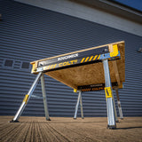 ROUGHNECK® Colt 575S Chevalet de sciage en acier robuste avec une capacité de 500 kg chacun, 1000 kg par paire pour le travail du bois et la construction - Lot de 2