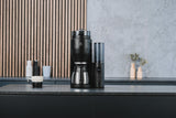 Melitta AromaFresh Pro X Therm - Cafetera de goteo con molinillo integrado, cafetera de filtro con jarra térmica y depósito de agua extraíble, máquina de café para hasta 8 tazas, negro