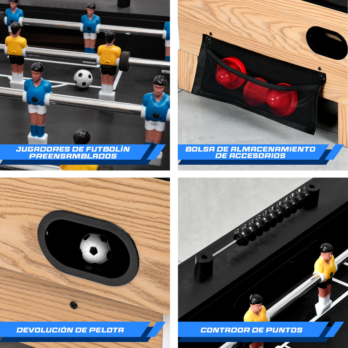 Serenelife Mesa de Hockey de Aire de 38”, Futbolin de 40”, 2 en 1, Giratoria, Ideal para el hogar, Salas de Juego, Arcades, Fiestas y reuniones Familiares