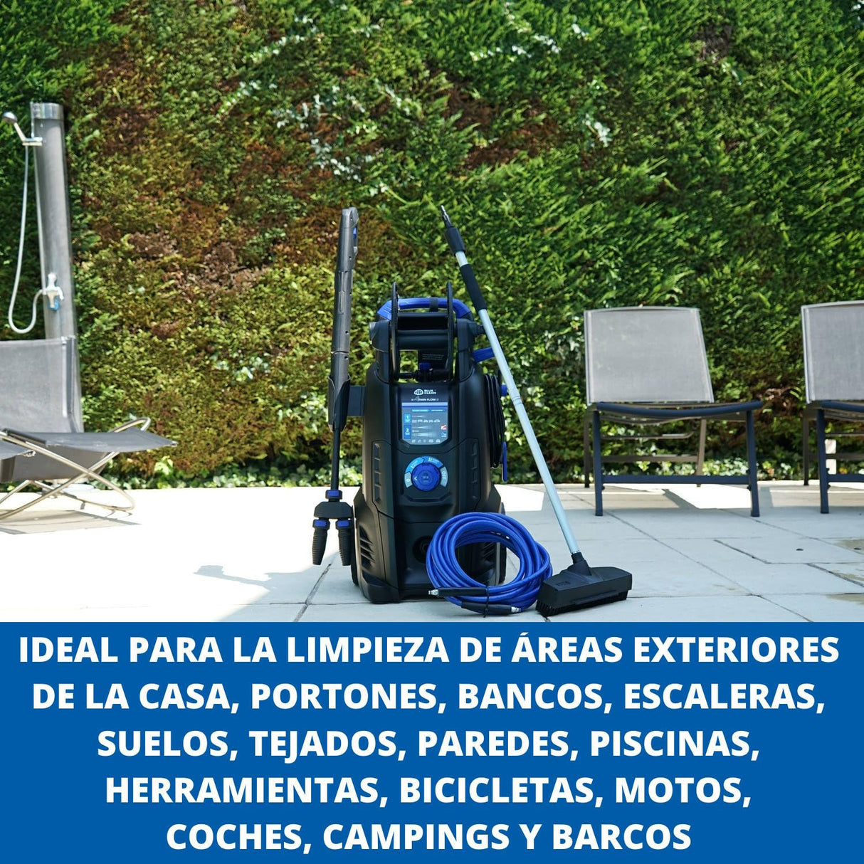AR Blue Clean Hidrolimpiadora de Alta Presión con 2 Motopompas y Power Brush e-4 TWINFLOW D (2500 W, 150 bar, 810 l/h)