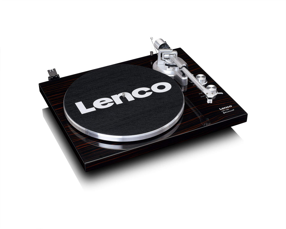Lenco LBT-188 Tocadiscos Bluetooth - admite Salidas de RCA y USB - 2 velocidades 33 RPM y 45 RPM - preamplificador - carcasa de MDF - transmisión por correa - nogal