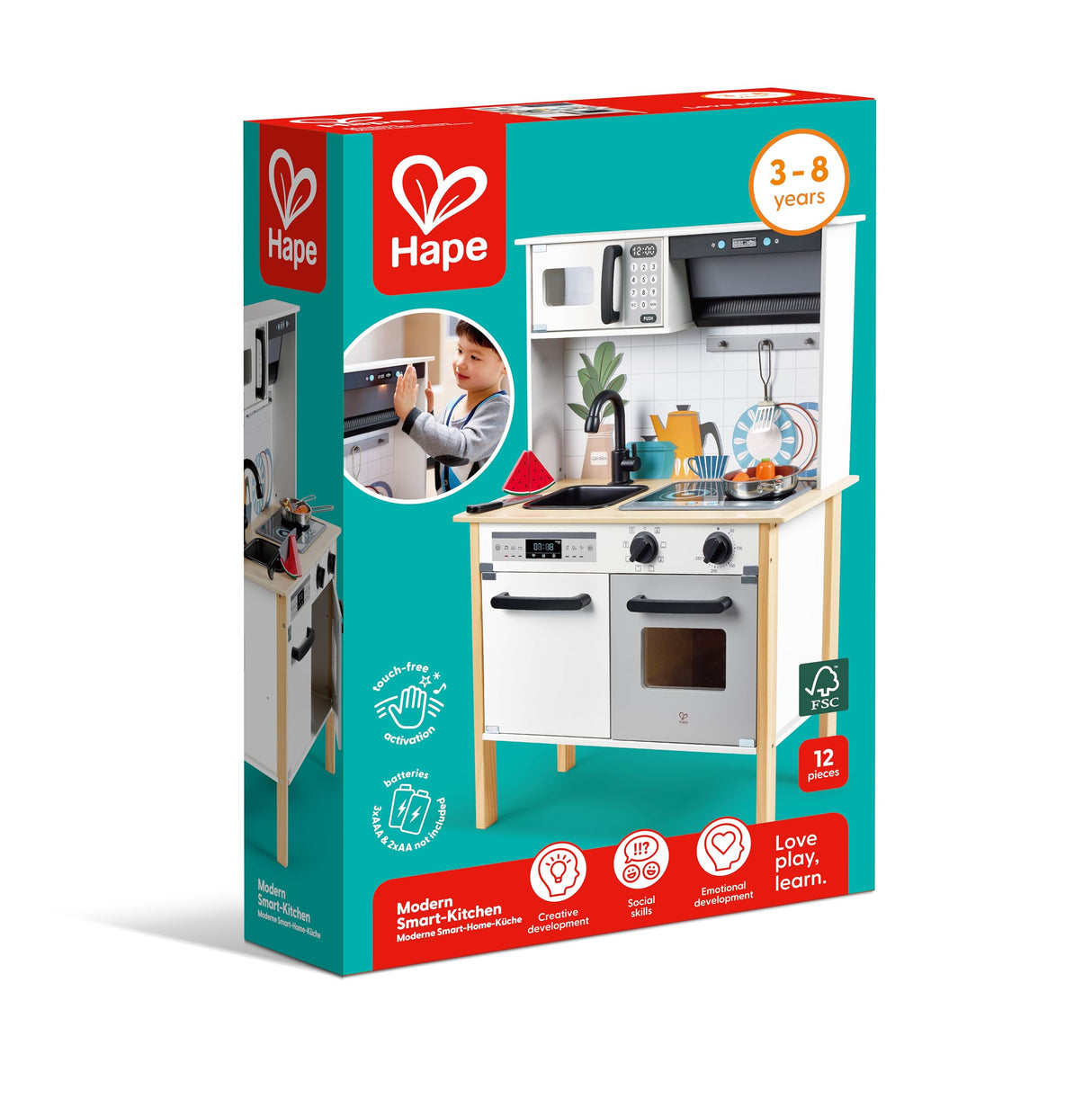 Hape Cocina Moderna Interactiva | Juguete Educativo con Luces, Sonidos y Accesorios | 3+ Años