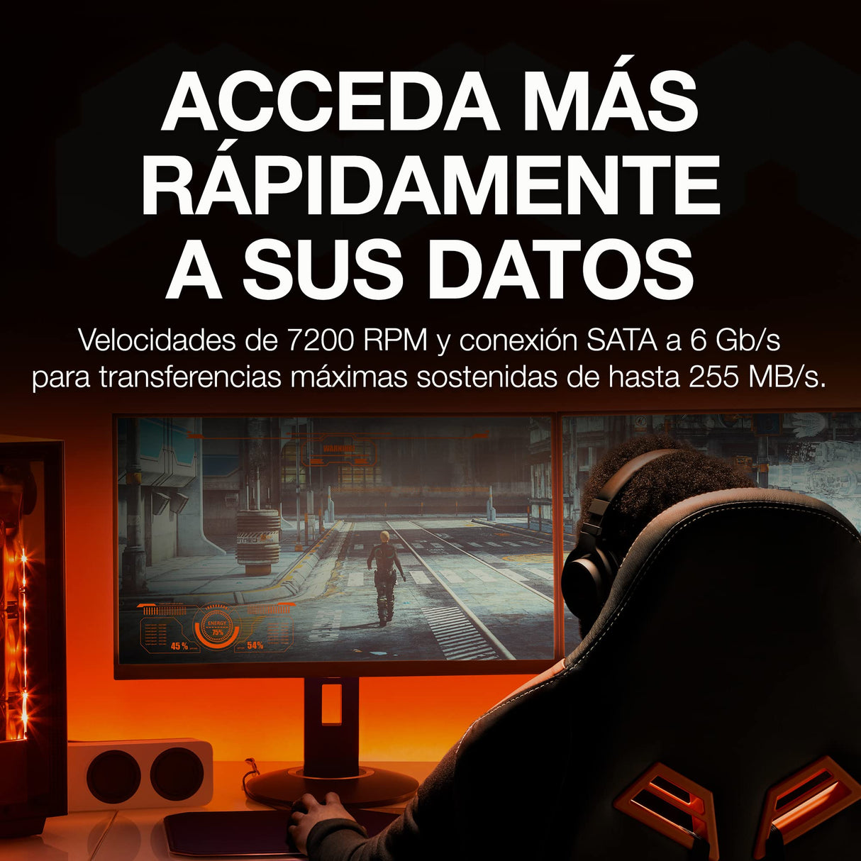 Seagate FireCuda HDD de 4 TB, Disco Duro Interno - 3,5 pulgadas, CRM, SATA a 6 GB/s, 7200 rpm, 256 MB de caché, 300 TB, 3 años Rescue Services (ST4000DXA05)
