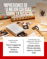 Canon SELPHY QX20: Impresora portátil de Fotos por Wi-Fi, sublimación de Tinta, 2 tamaños con Dorso Autoadhesivo, Carga USB-C. Blanco (Sin Tinta/Papel).