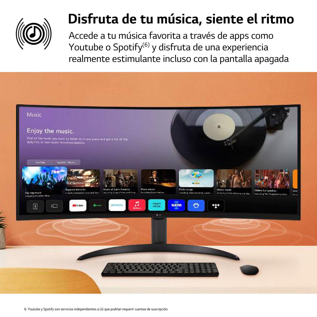 LG 34SR65QC-B - MyView Smart Monitor, 34", Panel VA, (3440x1440), 21:9, 100 Hz, 10ms Clasificación F, ThinQ App y Alexa, Negro