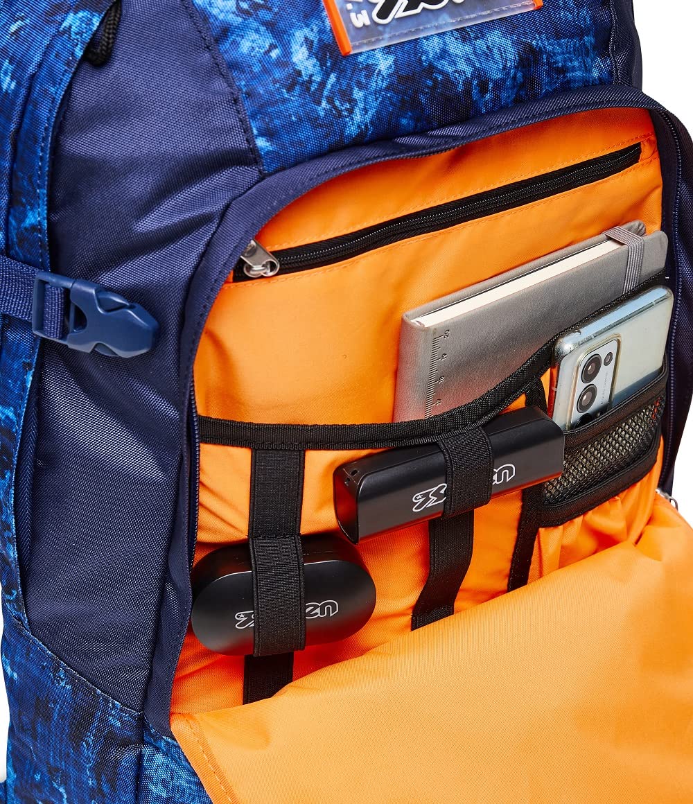 Seven Gang Mochila Ergonómica Ecológica, UPDOWN TWICE GRS DEEPLY INDIGO, Azul - Mochila de Escolares, Diario, Viaje, para niños, niñas, adolescentes - Maxi Capacidad