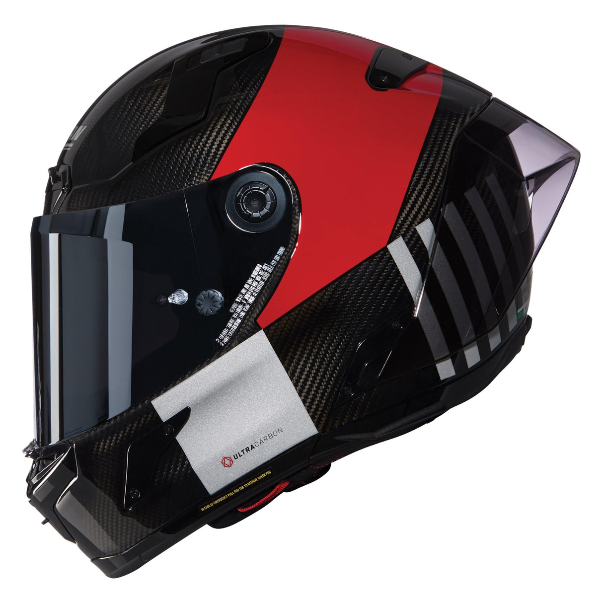 NOLAN Helmet X-804 RS Combo Gara 351 L, Carbono/Rojo/Gris/Negro
