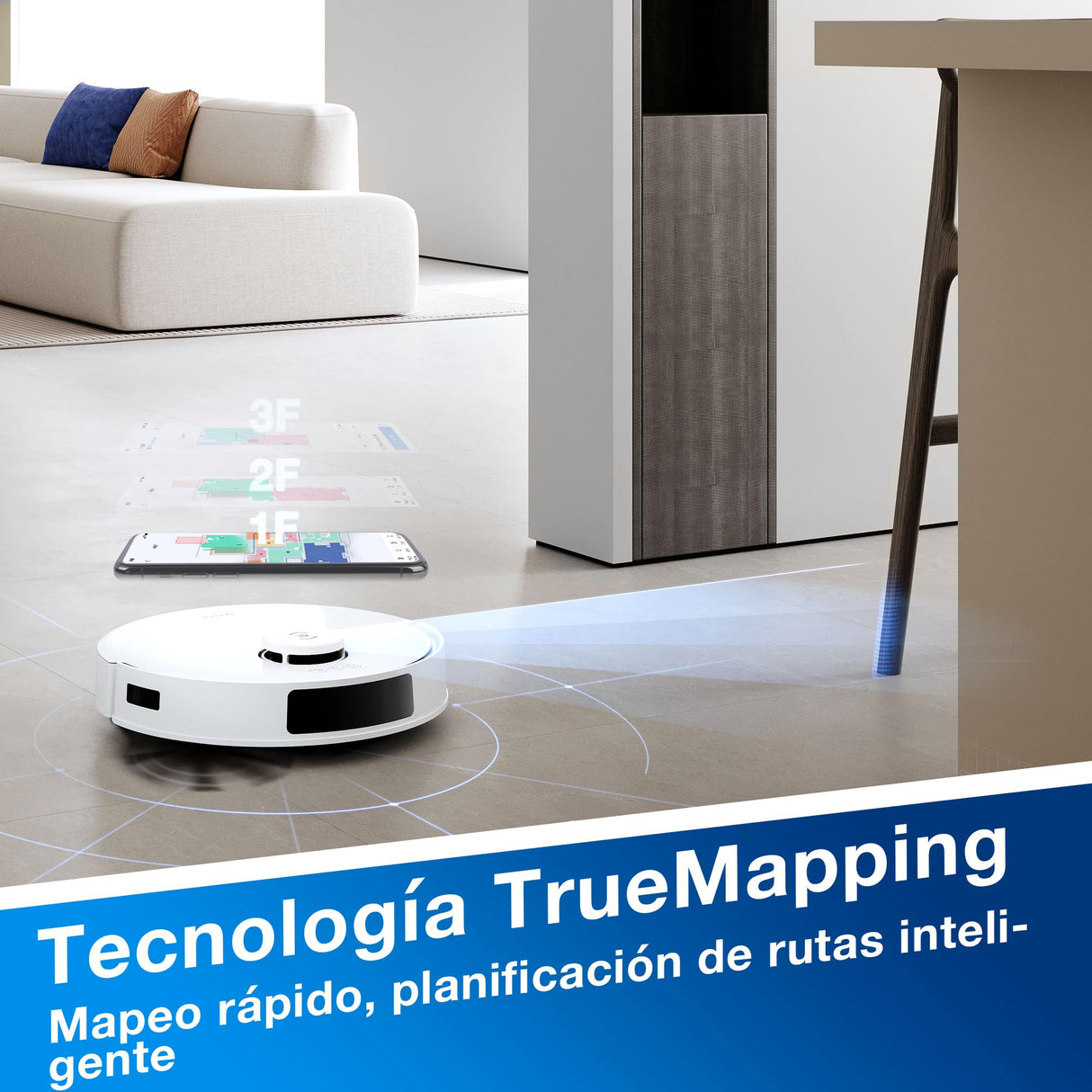 ECOVACS DEEBOT N20 Plus Robot Aspirador y fregasuelos, Potencia de succión de 8000 Pa, estación Dustbagless PureCyclone, Anti-enredos de Pelo, Tiempo de Funcionamiento de hasta 300 Minutos