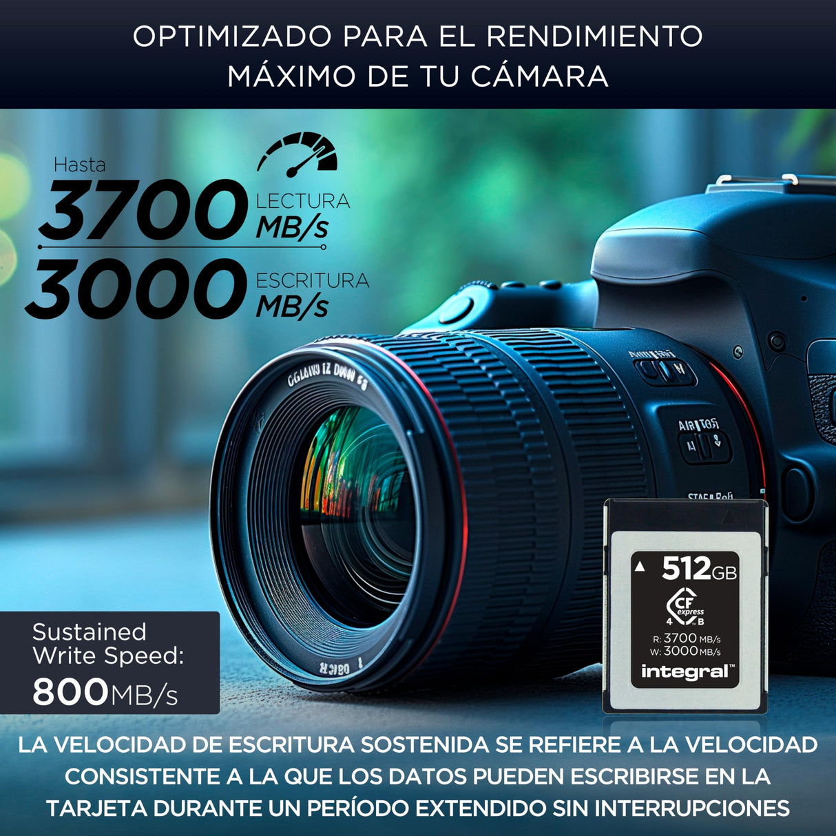 Integral Studio Grade CFexpress 4.0 Type B 512GB Memory Card - 4K, 6K, 8K and Beyond Raw - 3700MB/s Read, 3000MB/s Write, 800MB/s Sustained Write - Designed for Advanced Cinematic and DSLR Cameras