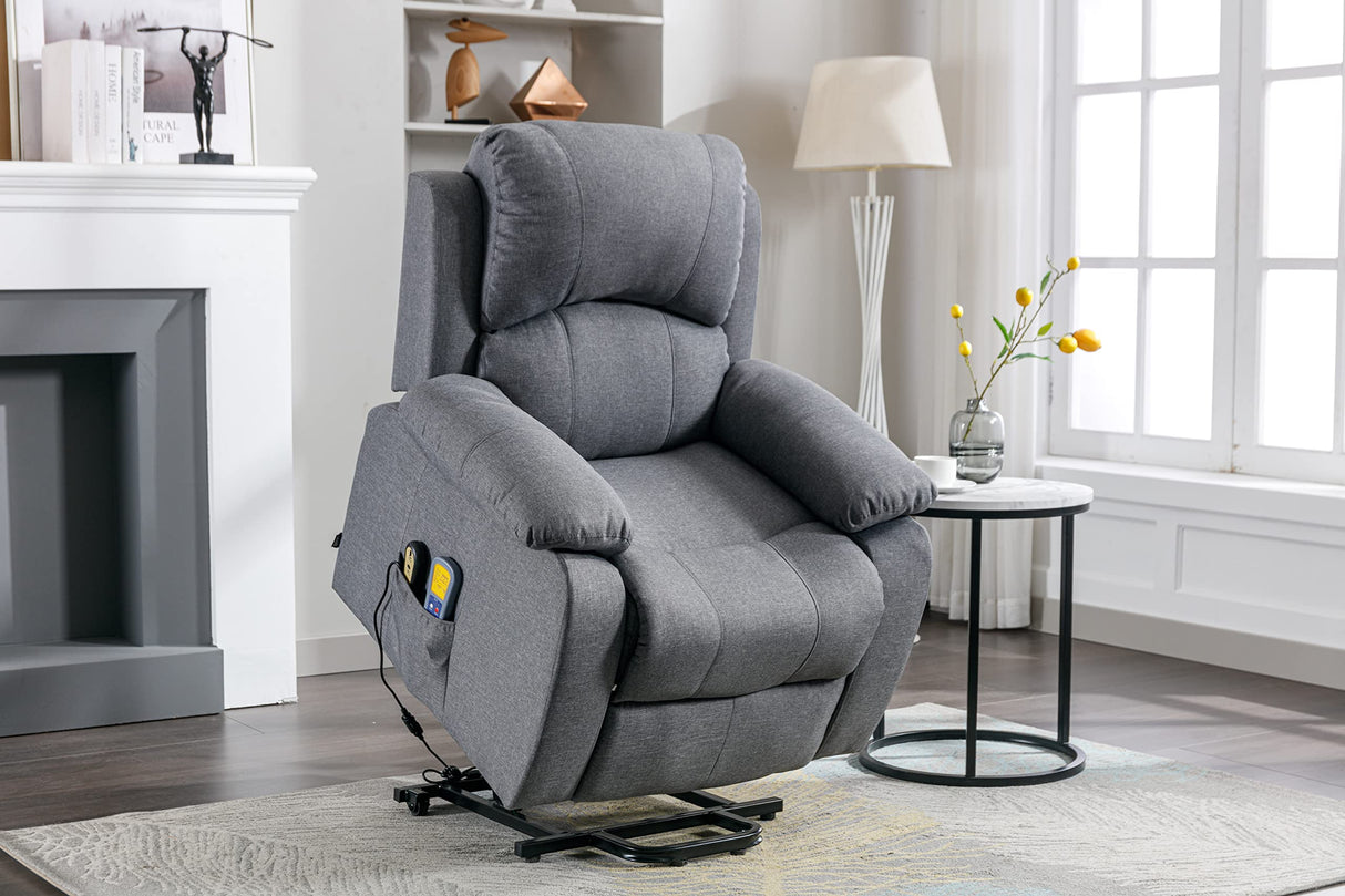 Astan Hogar Sillón Relax con Función Auto-Ayuda (Levanta Personas), Reclinación Eléctrica, Masaje Y Termoterapia, Modelo Ramón AH-AR30920GR