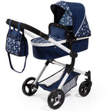 Bayer Design 18481Aa, Cochecito de Muñecas, Carro Neo Vario, Combolsa, Convertible, Plegable, Ajustable, Azul Comcorazona, Color