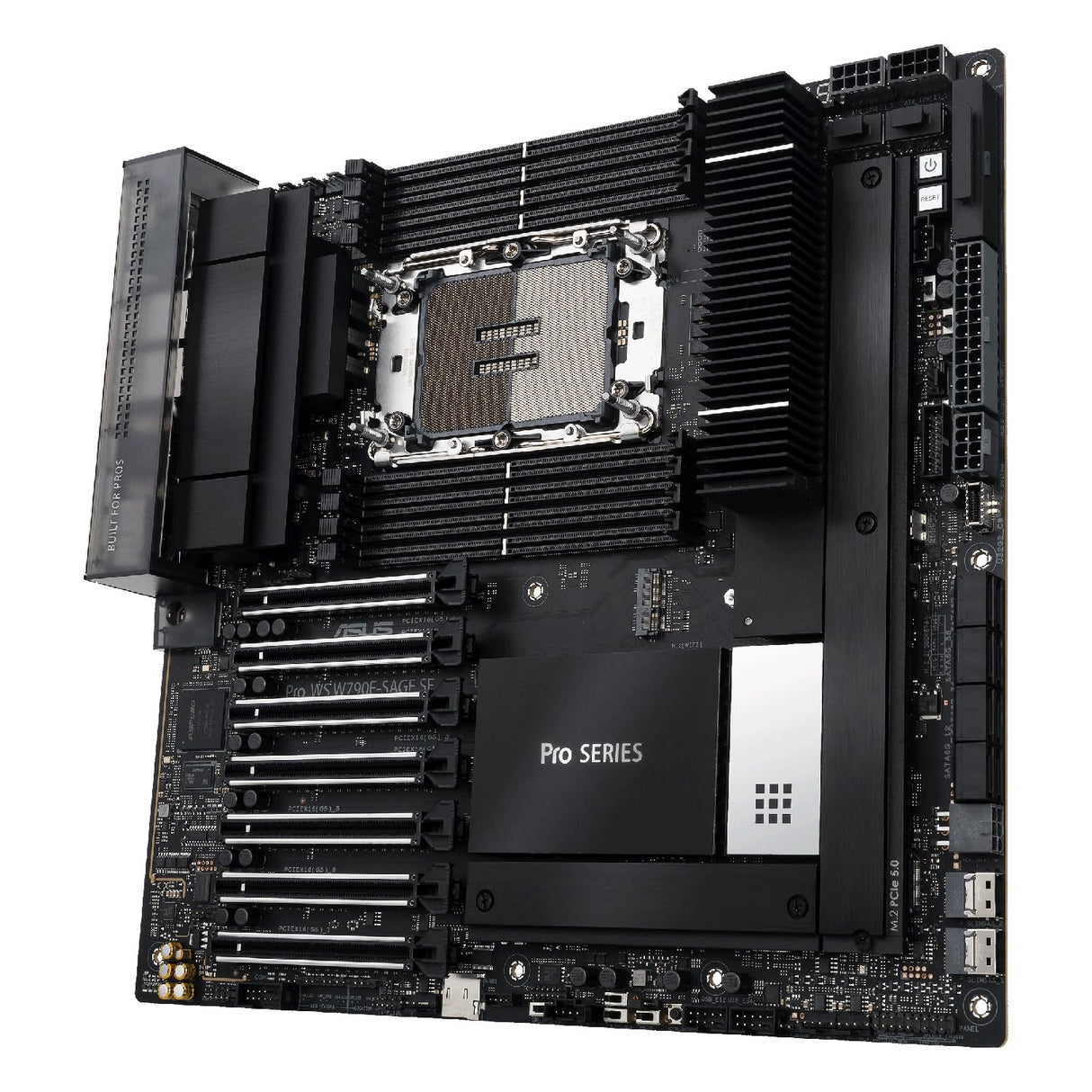 ASUS Pro W790E-SAGE SE Placa Base Intel W790 (LGA 4677 EEB con PCIe 5.0 x16, M.2, Dual 10G LAN, gestión remota de Nivel de Servidor, 14+1+1 etapas de alimentación, USB 3.2 Gen 2x2 Type-C), Negro