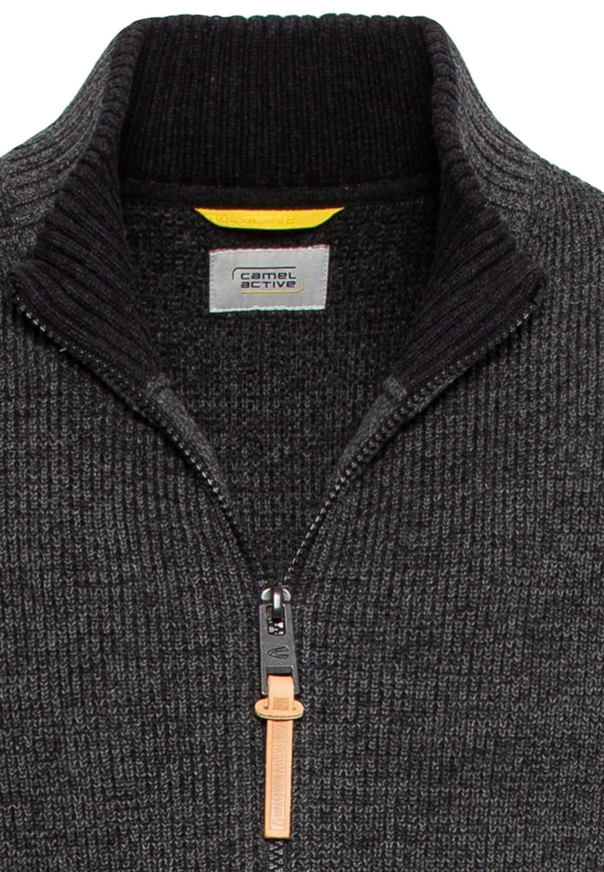 camel active 409525/8K28 Suéter cárdigan, Gris Grafito, XL para Hombre