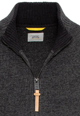 camel active 409525/8K28 Suéter cárdigan, Gris Grafito, XL para Hombre